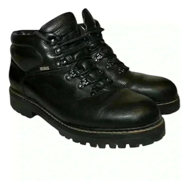 JOHNSTON & MURPHY Passport Lace Up Boots Black Leather Men Size 10.5 Medium - Picture 1 of 12